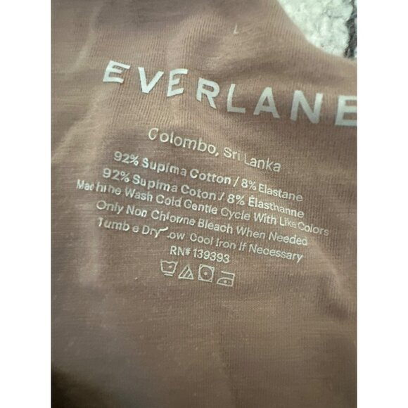 Everlane Womens Tan Supima Cotton V-Neck Bodysuit Size L Taupe - Picture 2 of 3